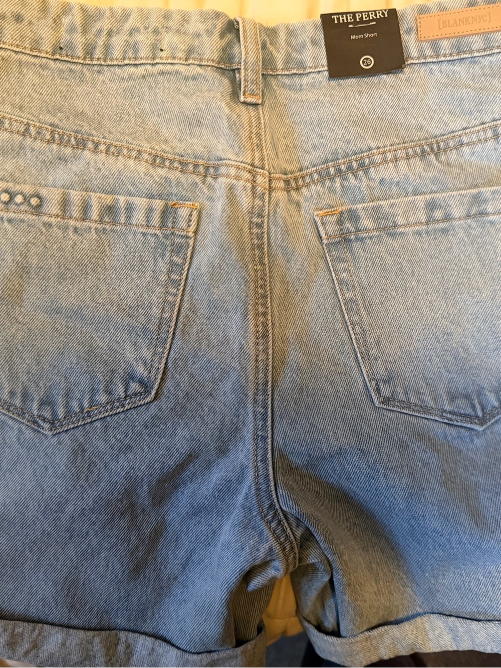 Blank NYC Light Blue High-Rise Rolled Hem Denim Shorts - Picture 7 of 10